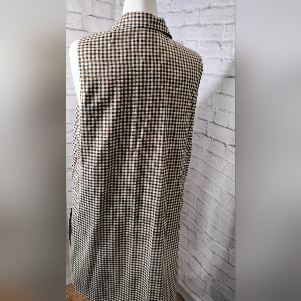 Women's Checkered Long Vest - Picture 4 of 9